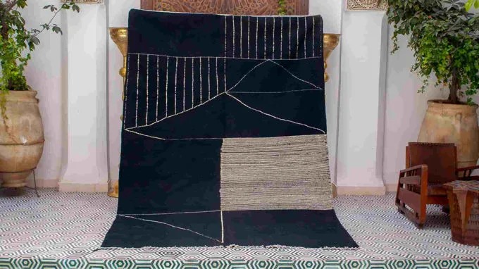 Kilim Black and Beige Rug