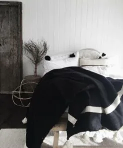 Amazr Black White Throw Blanket