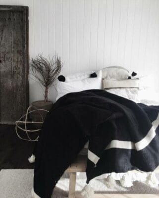 Amazr Black White Throw Blanket