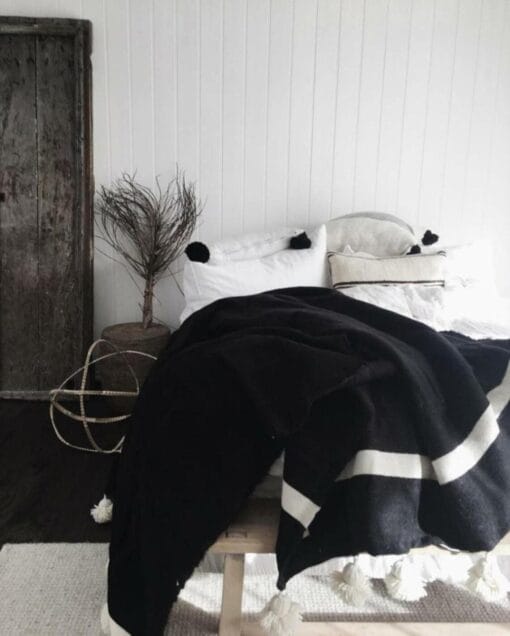 Amazr Black White Throw Blanket