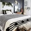 Ziri Black White Throw Blanket