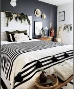 Ziri Black White Throw Blanket