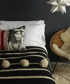 Iken Black and Beige Throw Blanket