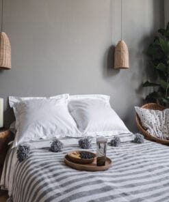 Gray and White Throw Blanket