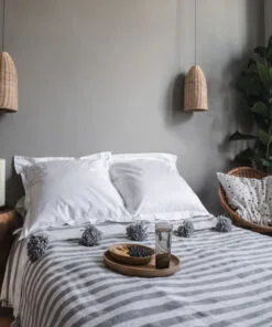 Gray and White Throw Blanket