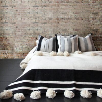 Zebra Black and White Throw Blanket