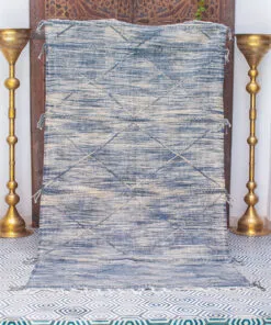 blue and beige area rug