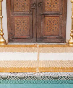 Zebra Orange and White Rug