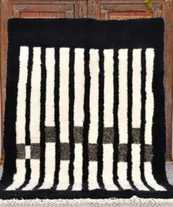 black and white rug