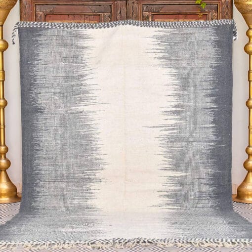 River Gray White Area Rug