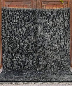 snake black and white moroccan rug
