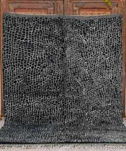 snake black and white moroccan rug