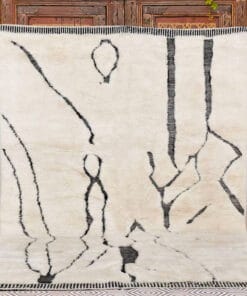 Falui white and black rug