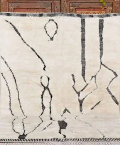 Falui white and black rug