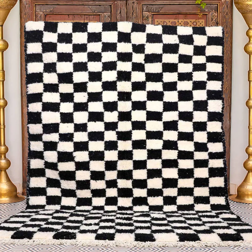 Moroccan black and white checkered rug Moroccan black and white checkered rug