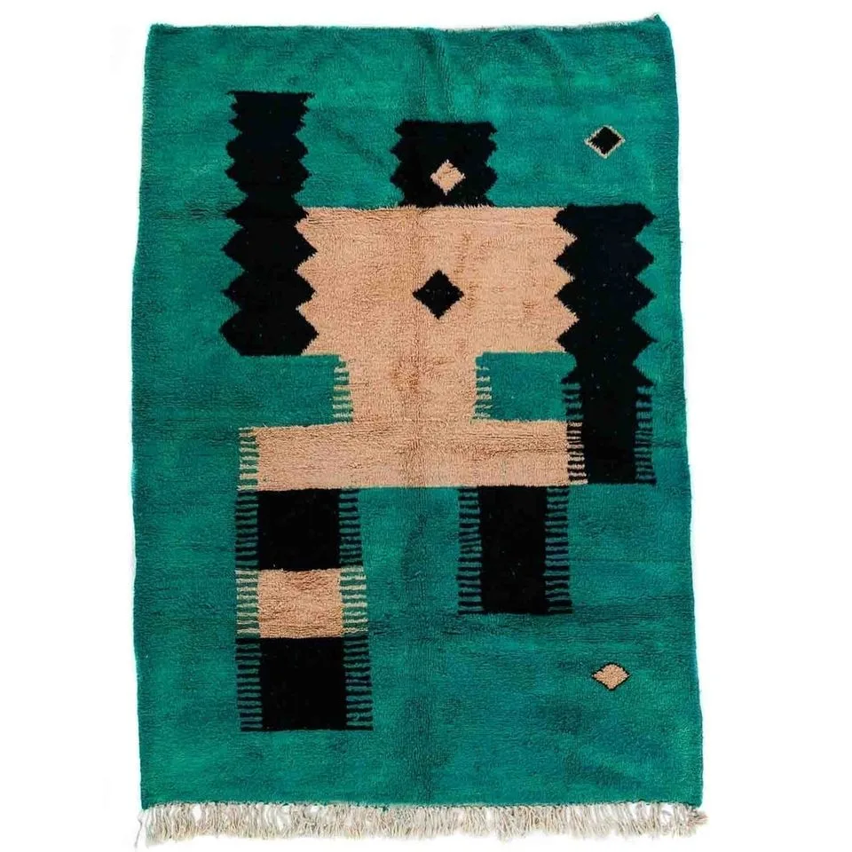 Ili Green Abstract Rug