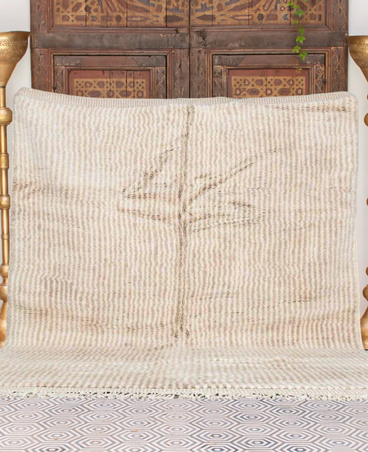 Keltoum Beige and White Rug