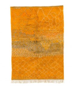 Jebali  Orange Moroccan area rug 100 % natural wool.