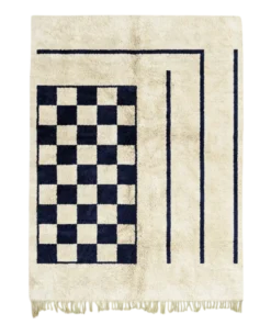 Checkerwalk – Black and Cream Checkered Rug