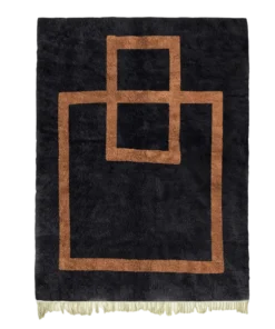 Architect’s Mark black and brown area rug with geometric contemporary design